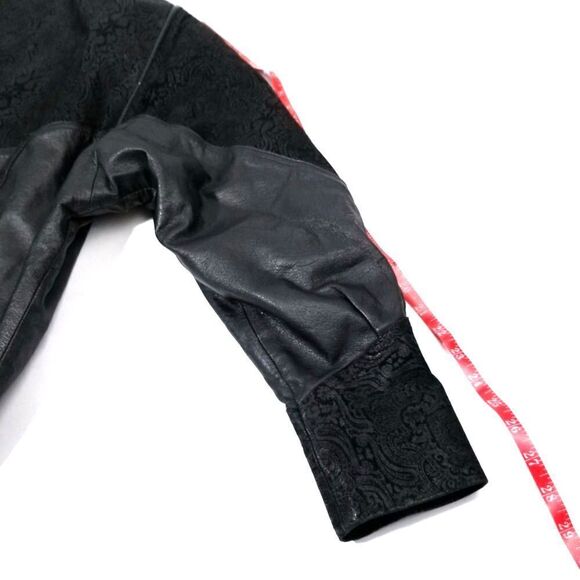 VINTAGE 100% Leather Jacket Paisley Suede Western Cowboy Coat Jacket Mens Medium - Picture 4 of 8